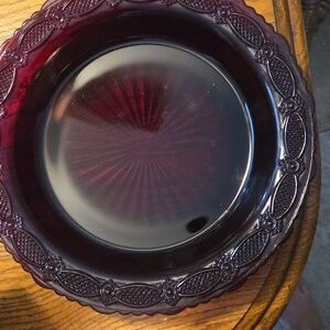 Avon Red Glass Pie Plate